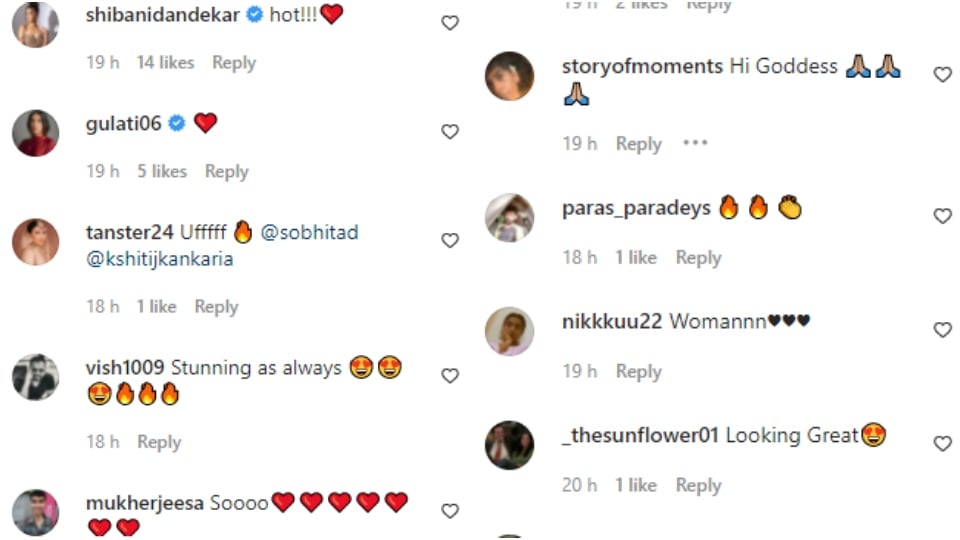 Comments on Sobhita Dhulipala's post.&nbsp;