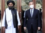 Chinese foreign minister Wang Yi (right) with Mullah Abdul Ghani Baradar, acting deputy prime minister of the Afghan Taliban’s caretaker government, in Kabul, Afghanistan on March 24, 2022. Chinese foreign minister Wang Yi (right) with Mullah Abdul Ghani Baradar, acting deputy prime minister of the Afghan Taliban’s caretaker government, in Kabul, Afghanistan on March 24, 2022. 