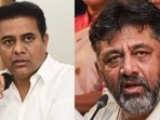 Telangana Minister KT Rama Rao and Karnataka Congress President DK Shivakumar