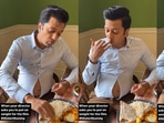 Riteish Deshmukh shares a video of himself eating food.