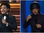Trevor Noah mentioned Will Smith-Chris Rock slap in his opening monologue. Comedian Nate Bargatze wore a helmet for protection.