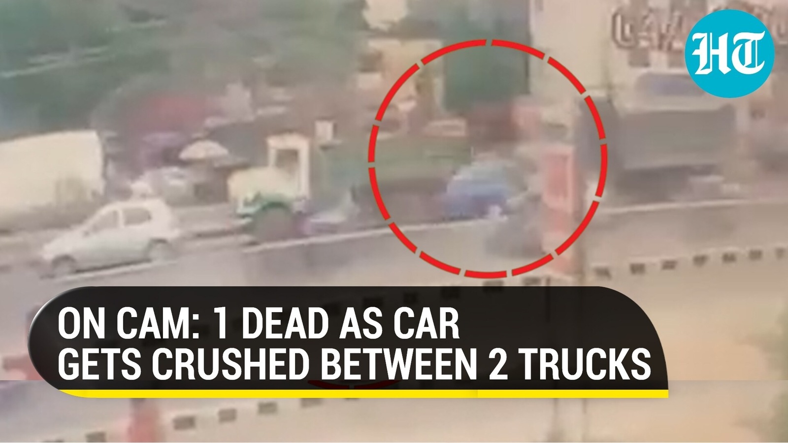 Bhubaneswar: Car gets sandwiched between 2 trucks; Driver dead, 3 ...