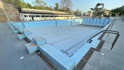 View of MC's swimming pool near Rakh Bagh in Ludhiana. (Gurpreet Singh/HT) View of MC's swimming pool near Rakh Bagh in Ludhiana. (Gurpreet Singh/HT)