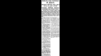 HT This Day: April 6, 1947 -- Demand for partition of Bengal HT This Day: April 6, 1947 -- Demand for partition of Bengal
