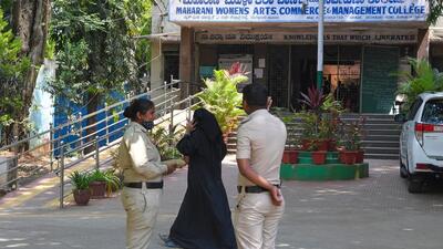 The Hindu seer’s statements come at a time when several seers in Karnataka called for a ban on several activities carried out by the Muslim community, including hijab and halal meat. (AFP) The Hindu seer’s statements come at a time when several seers in Karnataka called for a ban on several activities carried out by the Muslim community, including hijab and halal meat. (AFP)