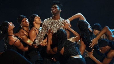 Lil Nas X performs during the 64th Annual Grammy Awards at the MGM Grand Garden Arena in Las Vegas. (REUTERS)
