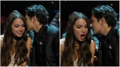 BTS' V with Olivia Rodrigo at the Grammy Awards.