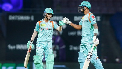 KL Rahul and Ayush Badoni of Lucknow Super Giants during match 12 of the Indian Premier League 2022 (PTI) KL Rahul and Ayush Badoni of Lucknow Super Giants during match 12 of the Indian Premier League 2022 (PTI)