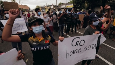 Banners of “Go home Gota” were seen on the streets as angry protesters shouted slogans against Sri Lankan President Gotabaya Rajapaksa. (REUTERS)