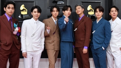 BTS at Grammy Awards 2022: RM, Jin, Suga, J-Hope, Jimin, V and JK serve DYNAMITE looks in chic Louis Vuitton suits (AFP) BTS at Grammy Awards 2022: RM, Jin, Suga, J-Hope, Jimin, V and JK serve DYNAMITE looks in chic Louis Vuitton suits (AFP)
