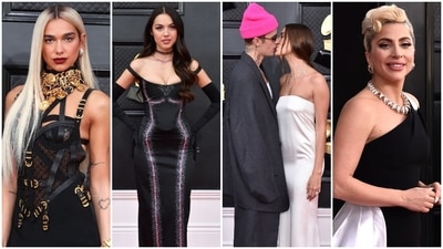 Grammy Awards 2022: Music's biggest night saw the greatest names of the industry walk the red carpet and take the stage at the MGM Grand Garden Arena in Las Vegas on Monday (IST). The 64th Grammy Awards, originally scheduled for January 31, was postponed earlier because of a surge in Covid-19 cases related to the Omicron variant. And from all that has transpired, it was well worth the wait. Stars descended on the Grammys red carpet in their finest fits and left the internet swooning. Grammy Awards 2022: Music's biggest night saw the greatest names of the industry walk the red carpet and take the stage at the MGM Grand Garden Arena in Las Vegas on Monday (IST). The 64th Grammy Awards, originally scheduled for January 31, was postponed earlier because of a surge in Covid-19 cases related to the Omicron variant. And from all that has transpired, it was well worth the wait. Stars descended on the Grammys red carpet in their finest fits and left the internet swooning.