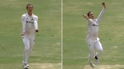 Rate Nic Maddinson's attempt at bowling with Jasprit Bumrah's action from 1-10.&nbsp; (Cricket.com.au)