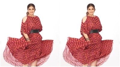 In oxidised jhumkas and bangles from Motifs and transparent stilettos, Raveena looked Sunday-ready. (Instagram/@officialraveenatandon)
