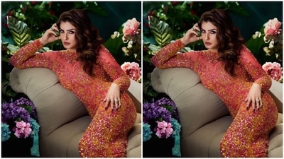 Raveena's fashion diaries keep making us drool. A few days back, Raveena decked up in a stunning gown from the house of Chisel and posed like a diva. (Instagram/@officialraveenatandon)
