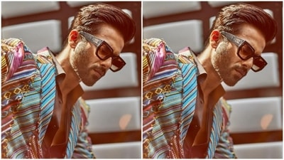 Shahid paired a black silk shirt and layered it with the blazer. Shahid’s blazer came intricately embroidered in multiple colours. (Instagram/@shahidkapoor)