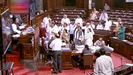 Ruckus was created in the Rajya Sabha by the opposition over hike in prices of fuel. (PTI)