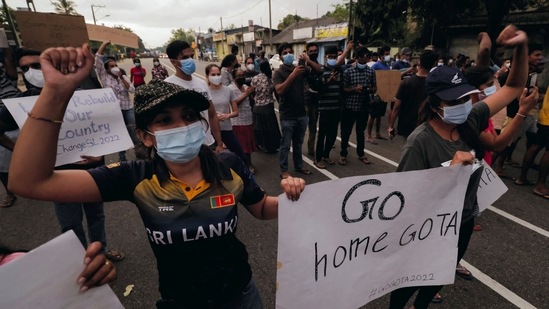 Banners of “Go home Gota” were seen on the streets as angry protesters shouted slogans against Sri Lankan President Gotabaya Rajapaksa.(REUTERS)