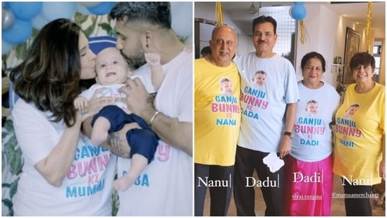 Kishwer Merchantt and Suyyash Rai shared before-and-after snaps from their son Nirvair's mundan. Kishwer Merchantt and Suyyash Rai shared before-and-after snaps from their son Nirvair's mundan.