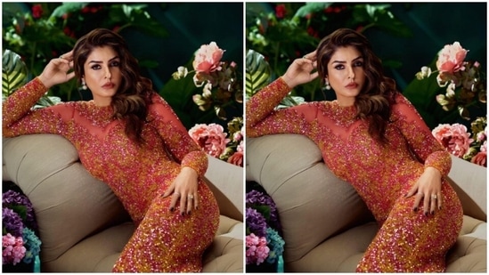 raveena tandon red dress Raveena Tandon Is Quietly Winning The Indo-Western Style Game