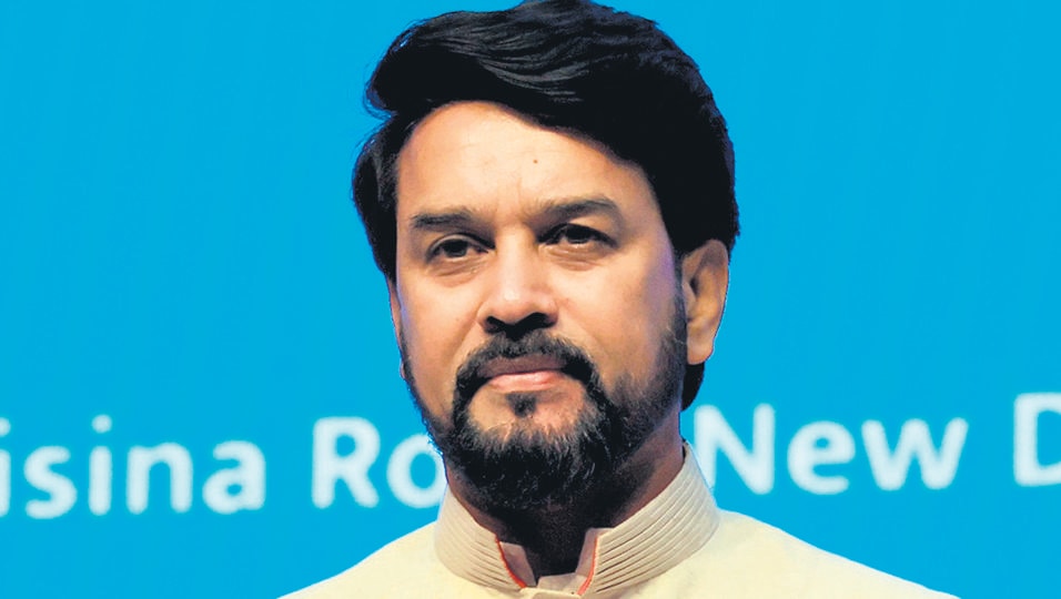 New Delhi, Apr 04 (ANI): Union Minister of Youth Affairs and Sports Anurag Thakur at the launch of 'Broadcast Seva Portal', in New Delhi on Monday. (ANI Photo) (Sanjay Sharma) New Delhi, Apr 04 (ANI): Union Minister of Youth Affairs and Sports Anurag Thakur at the launch of 'Broadcast Seva Portal', in New Delhi on Monday. (ANI Photo) (Sanjay Sharma)