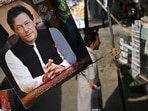 Imran Khan has donned the garb of a martyr to Islam and Pakistan’s dignity. Ironically, taking a dig at politicians and generals for bending before outside powers, (AFP)