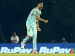Lucknow Super Giants' Avesh Khan celebrates Lucknow Super Giants' Avesh Khan celebrates