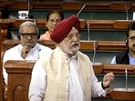 Union Minister of Petroleum and Natural Gas Hardeep Singh Puri speaks in the Lok Sabha during the second part of Budget Session of Parliament, in New Delhi on Tuesday. ((ANI Photo/Sansad TV)) Union Minister of Petroleum and Natural Gas Hardeep Singh Puri speaks in the Lok Sabha during the second part of Budget Session of Parliament, in New Delhi on Tuesday. ((ANI Photo/Sansad TV))