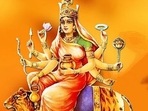 Chaitra Navratri 2022 Day 4: Maa Kushmanda, who's known to have created the universe with her smile, resides in the abode of the Sun God.(Pinterest) Chaitra Navratri 2022 Day 4: Maa Kushmanda, who's known to have created the universe with her smile, resides in the abode of the Sun God.(Pinterest)