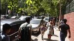 Gurugram, India - April. 05, 2022: Traffic congestion outside Salwan Public School at Sector 15, in Gurugram, India, on Tuesday, April 05, 2022. (Photo by Vipin Kumar/ Hindustan Times) **To go with Leena Dhankar's story** (Vipin Kumar/HT PHOTO) Gurugram, India - April. 05, 2022: Traffic congestion outside Salwan Public School at Sector 15, in Gurugram, India, on Tuesday, April 05, 2022. (Photo by Vipin Kumar/ Hindustan Times) **To go with Leena Dhankar's story** (Vipin Kumar/HT PHOTO)