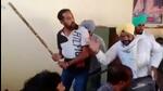 A clash between two AAP factions over controlling the local truck union left four people injured in Abohar on Monday. (Video grab) A clash between two AAP factions over controlling the local truck union left four people injured in Abohar on Monday. (Video grab)
