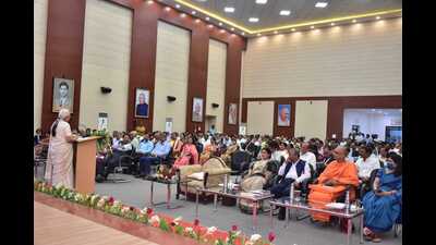 UP governor Anandiben Patel was speaking on the last day of the two-day “NAAC Manthan” organised at Dr APJ Abdul Kalam Technical University in Lucknow (Sourced) UP governor Anandiben Patel was speaking on the last day of the two-day “NAAC Manthan” organised at Dr APJ Abdul Kalam Technical University in Lucknow (Sourced)