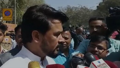 Anurag Thakur addressed the reporters on Tuesday and spoke of the Congress debacle.&nbsp;