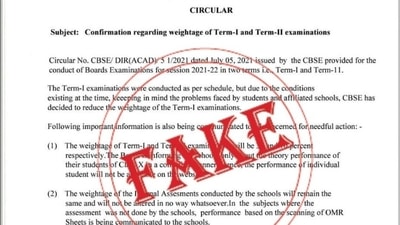 CBSE issues warning against fake notice on term 1, term 2 exams (Photo tweeted by CBSE)