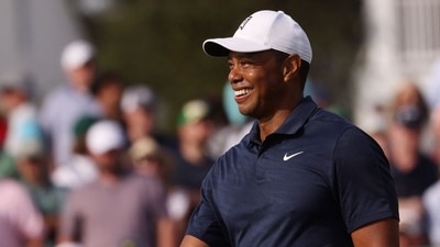 Augusta National Golf Club - Augusta, Georgia, U.S. - April 4, 2022 Tiger Woods of the U.S. on the 9th green during a practice round (REUTERS)