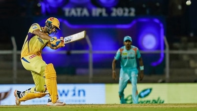 Shivam Dube of Chennai Super Kings plays a shot against Lucknow Super Giants (PTI) Shivam Dube of Chennai Super Kings plays a shot against Lucknow Super Giants (PTI)