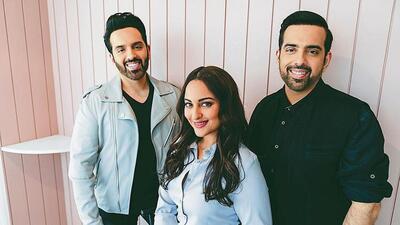 Sonakshi Sinha with her brothers Luv and Kussh. Sonakshi Sinha with her brothers Luv and Kussh.