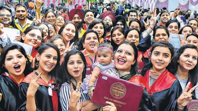 Panjab University’s last convocation, the 68th edition, on April 28, 2019, was also addressed by Vice-President of India M Venkaiah Naidu. (HT File Photo)