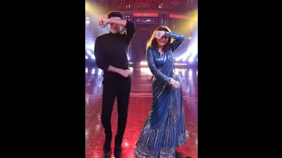 Madhuri Dixit and Riteish Deshmukh can be seen dancing to Kacha Badam in this Instagram video. (instagram/@madhuridixitnene) Madhuri Dixit and Riteish Deshmukh can be seen dancing to Kacha Badam in this Instagram video. (instagram/@madhuridixitnene)