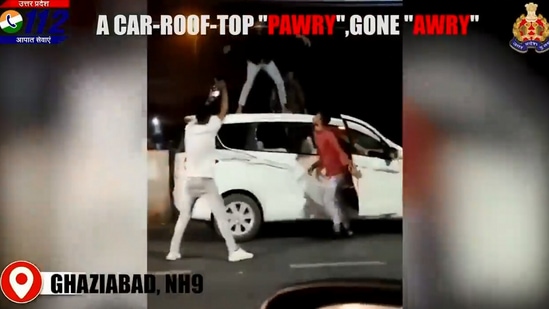 The image is taken from the party-related video posted by UP Police on Instagram. (Instagram/@uppolice)