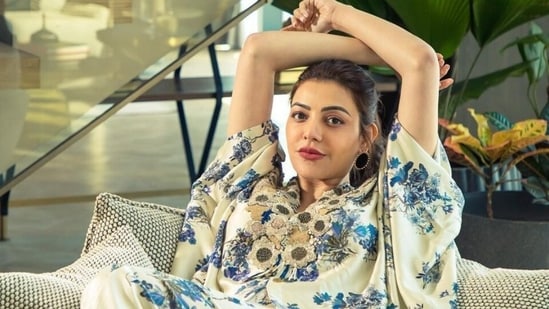 Pregnant Kajal Aggarwal is 'just lounging around waiting for junior' in beautiful floral kaftan suit: All pics here