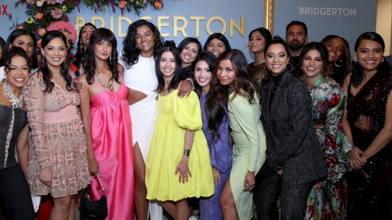 Swara Bhasker, Lilly Singh, Maitreyi Ramakrishnan, Poorna Jagannathan, Kal Penn among other celebrities from South Asian community joined Simone Ashley for a special Bridgerton 2 dinner. Swara Bhasker, Lilly Singh, Maitreyi Ramakrishnan, Poorna Jagannathan, Kal Penn among other celebrities from South Asian community joined Simone Ashley for a special Bridgerton 2 dinner.