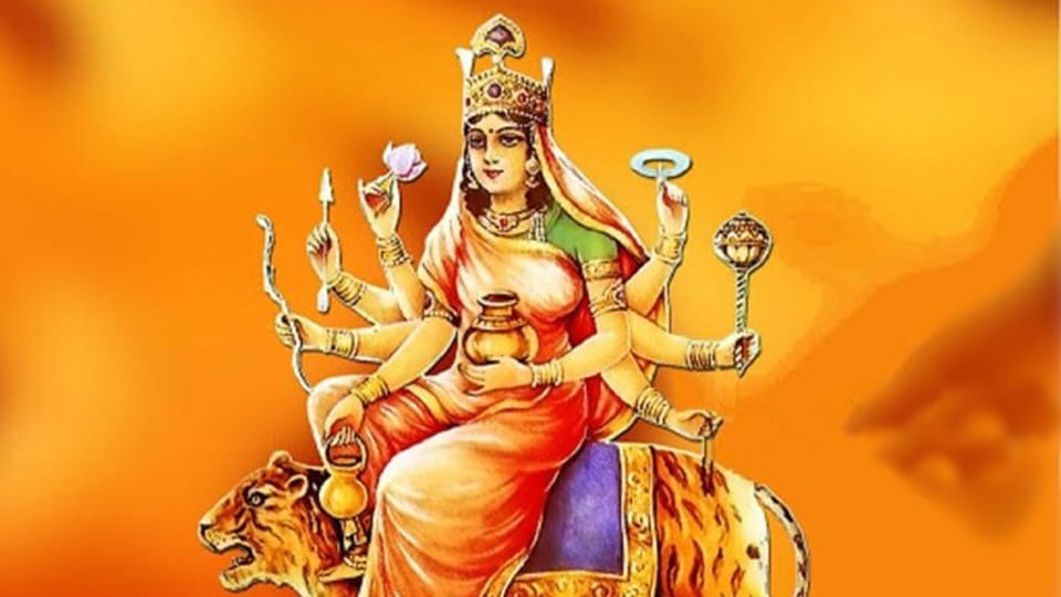 Chaitra Navratri 2022 Day 4: Maa Kushmanda, who's known to have created the universe with her smile, resides in the abode of the Sun God. (Pinterest)
