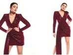 Parineeti Chopra has been flaunting her stylish avatars on the television show Hunarbaaz Desh Ki Shaan which she has been judging for the past three months. Recently, the actor donned a short maroon dress with a long floor-sweeping drape and made fans go gaga.(Instagram/@parineetichopra)