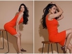 Esha Gupta sets the internet on fire every time she posts something on her social media handles. Recently, she made heads turn as she shared some stunning pictures of herself in a cherry red ribbed bodycon dress.(Instagram/@egupta)