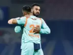 KL Rahul with Krunal Pandya.(IPL) KL Rahul with Krunal Pandya.(IPL)