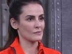Mandana Karimi on the reality show Lock Upp.