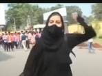 Bibi Muskan Zainab Khan, a college student from Udupi took a prominent part in pro-hijab protests.(File) Bibi Muskan Zainab Khan, a college student from Udupi took a prominent part in pro-hijab protests.(File)