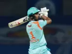 KL Rahul in action for LSG.(IPL) KL Rahul in action for LSG.(IPL)