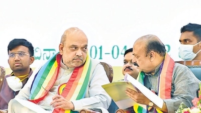 Karnataka chief minister Basavaraj Bommai is also hoping to quell growing clamour within his party and government over the delay in expansion of the cabinet after meeting with Amit Shah and JP Nadda. (PTI) (HT_PRINT)