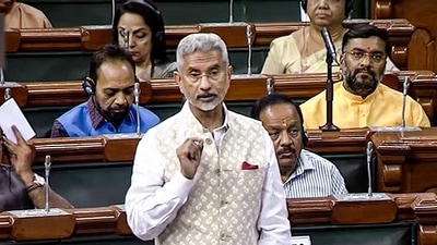 External Affairs Minister S. Jaishankar speaks in the Lok Sabha during the second part of Budget Session of Parliament, in New Delhi, Wednesday. ((SANSAD TV/PTI Photo)) External Affairs Minister S. Jaishankar speaks in the Lok Sabha during the second part of Budget Session of Parliament, in New Delhi, Wednesday. ((SANSAD TV/PTI Photo))